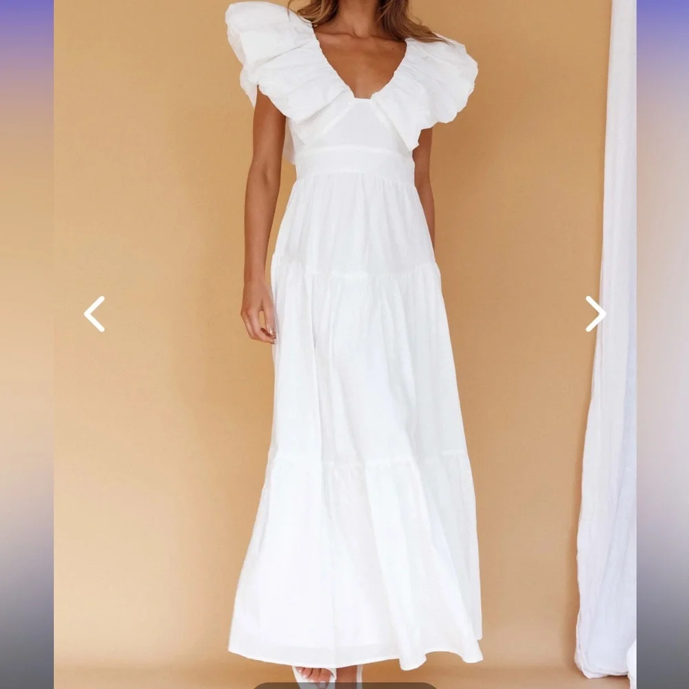 White Ruffled Sundress - Picture 2 of 3